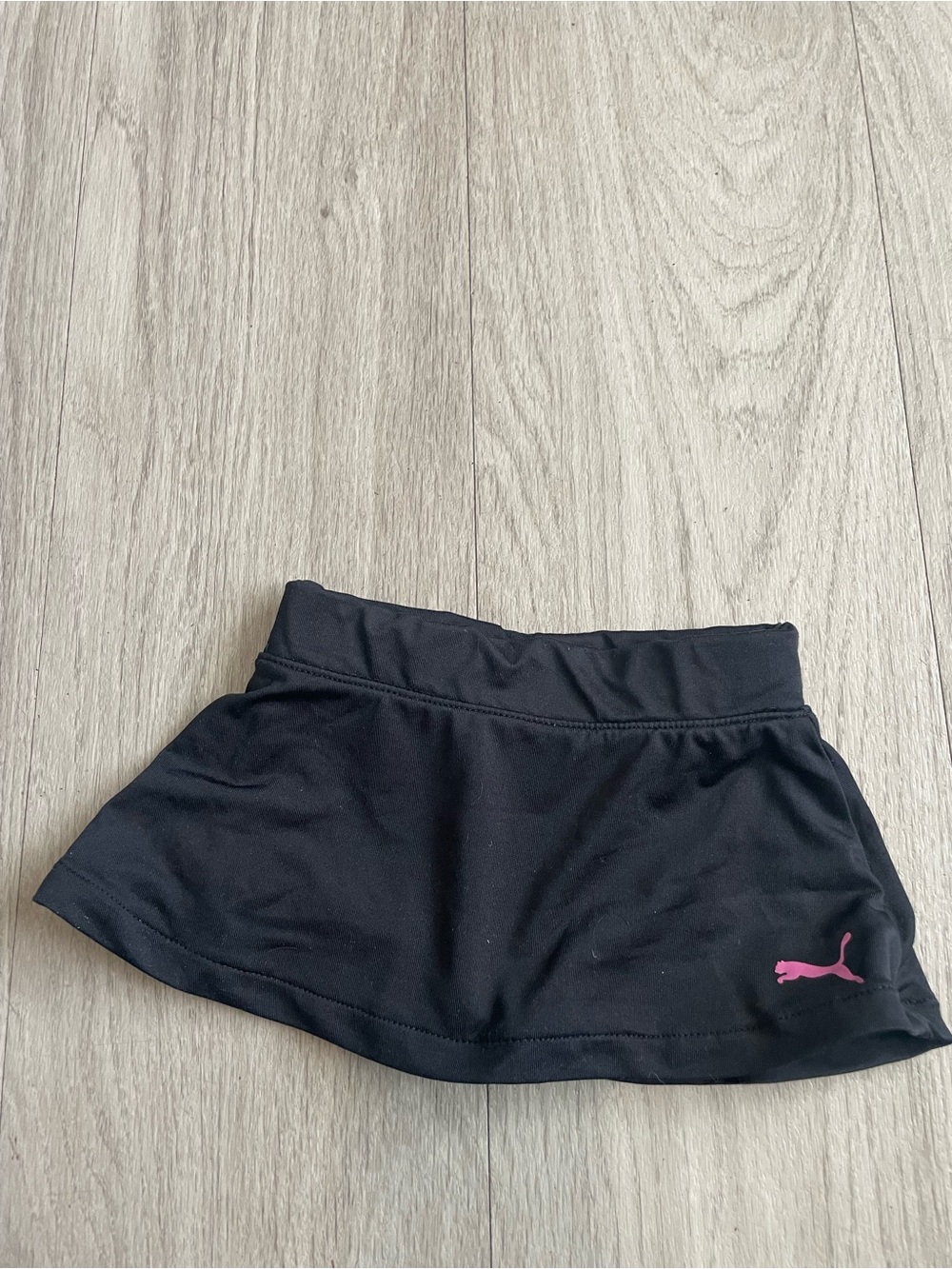 Puma Black Girls' Athletic Skort with Pink Logo